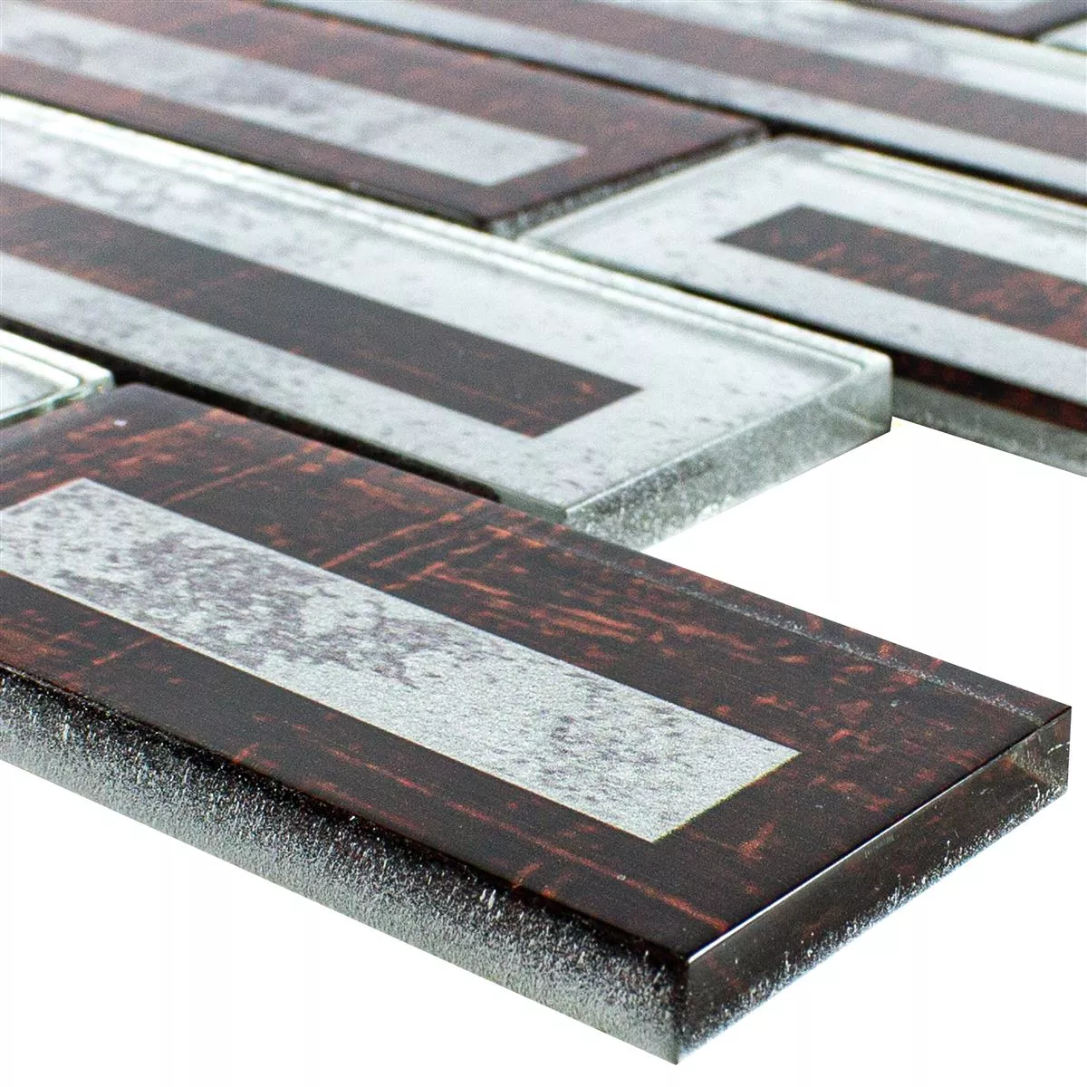 Glass Mosaic Tiles Romans 2D Effect Brown