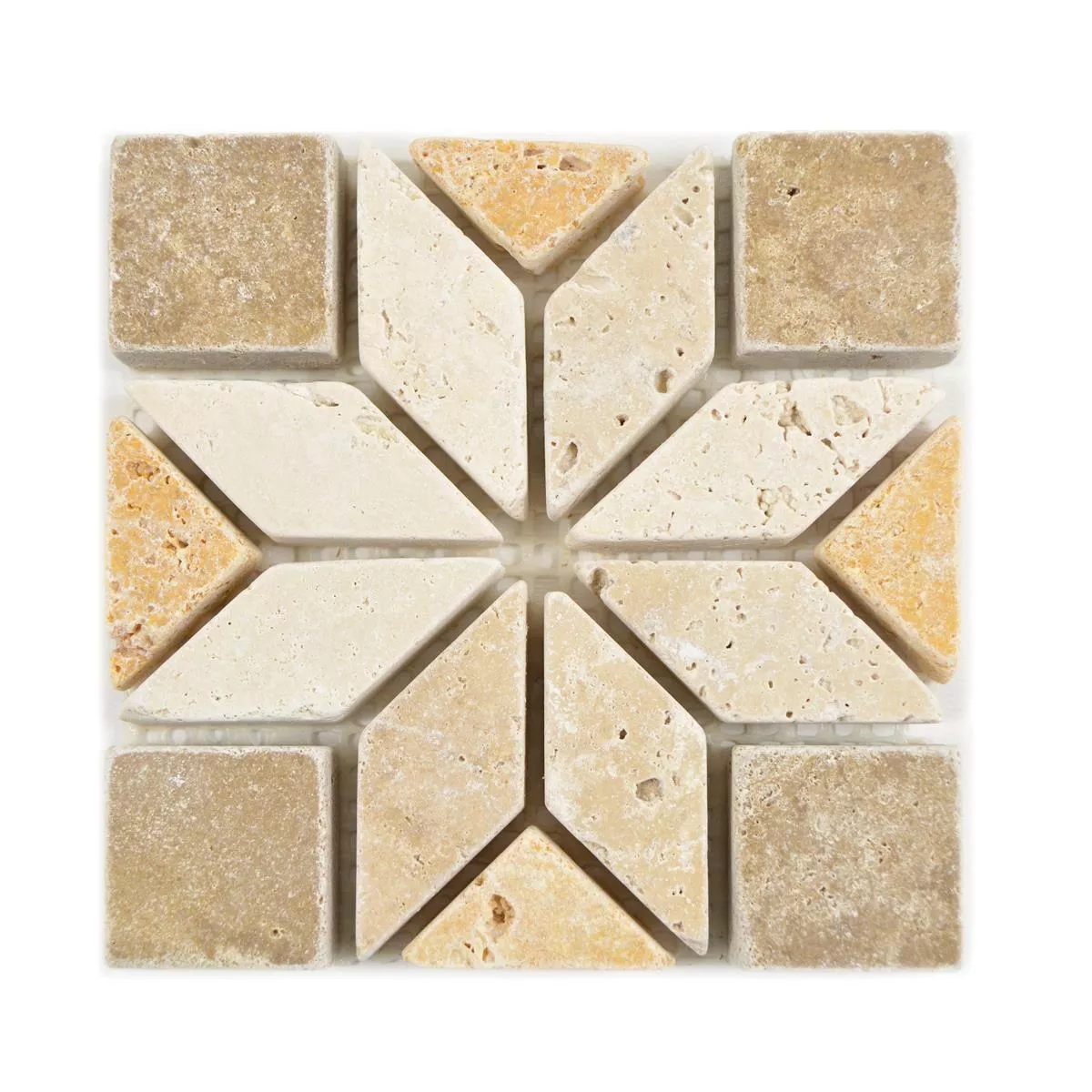 Piedra Natural Rosone Drexel Marrón Beige Oro 10x10cm
