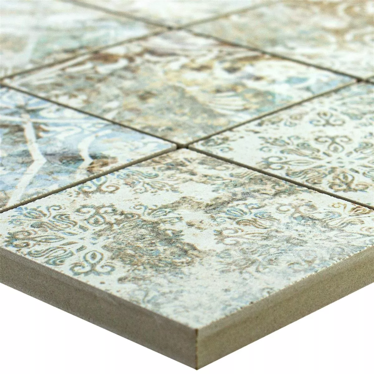 Ceramic Mosaic Tiles Bellona Effect Light Colored 71x71mm