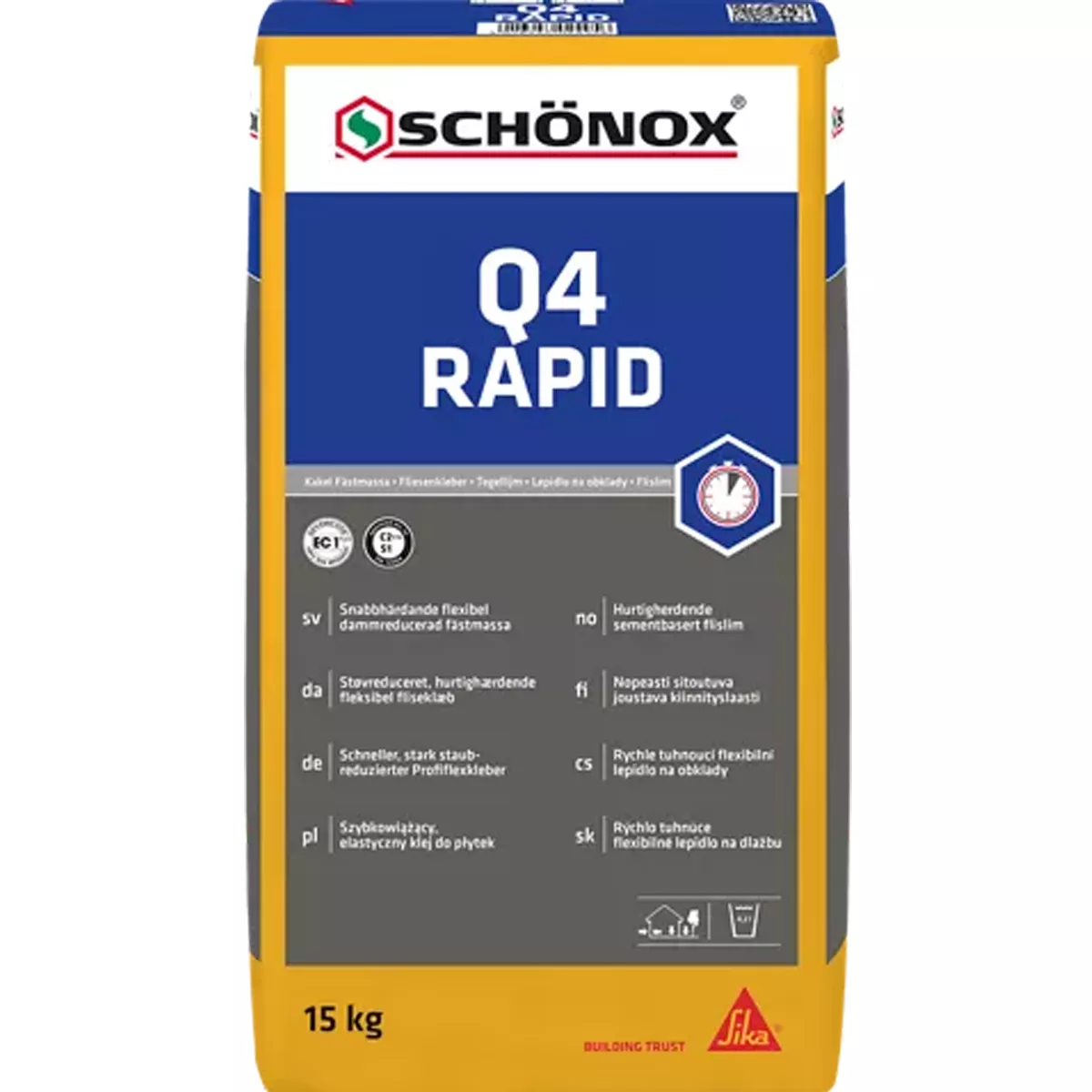 Tile adhesive Schönox Q4 RAPID 15 Kg