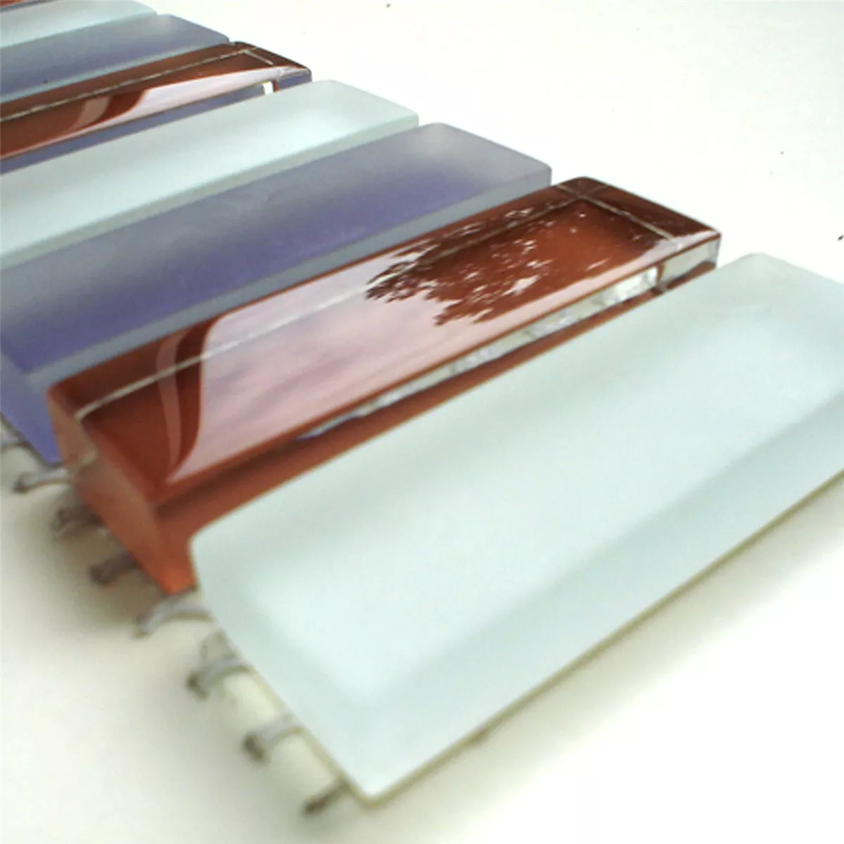 Mosaic Tiles Glass Border Purple Sticks