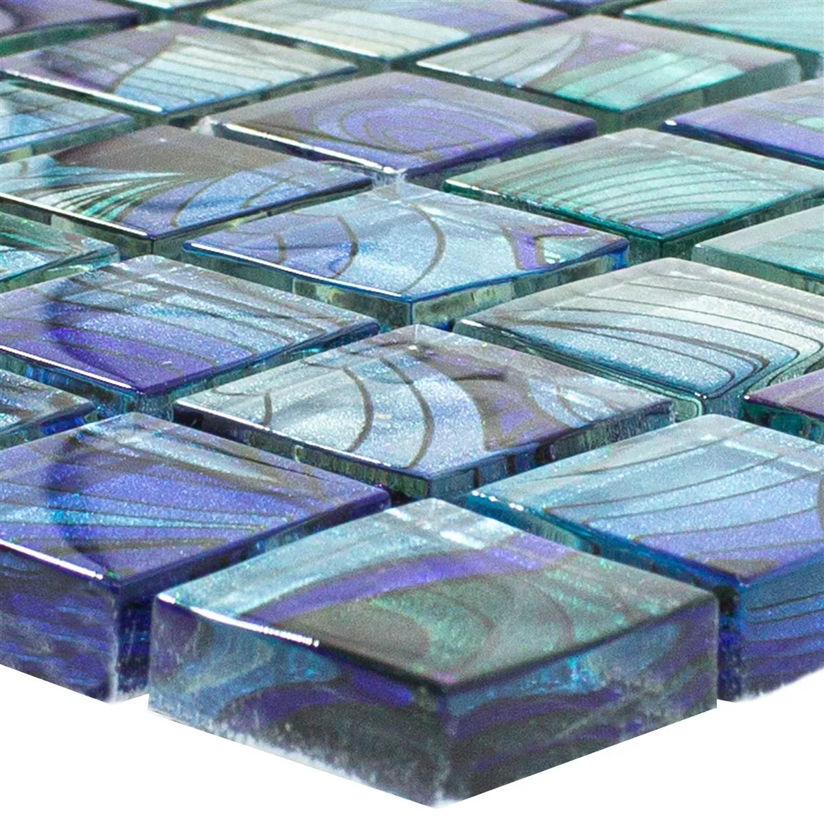 Glass Mosaic Tiles Atlantis Blue Cyan