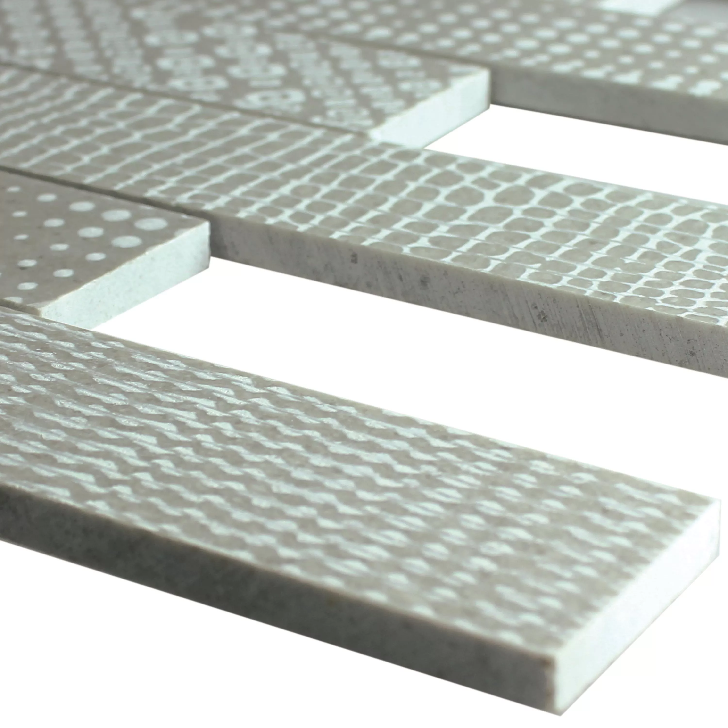 Marble Natural Stone Stripe Mosaic Tiles Grover Grey