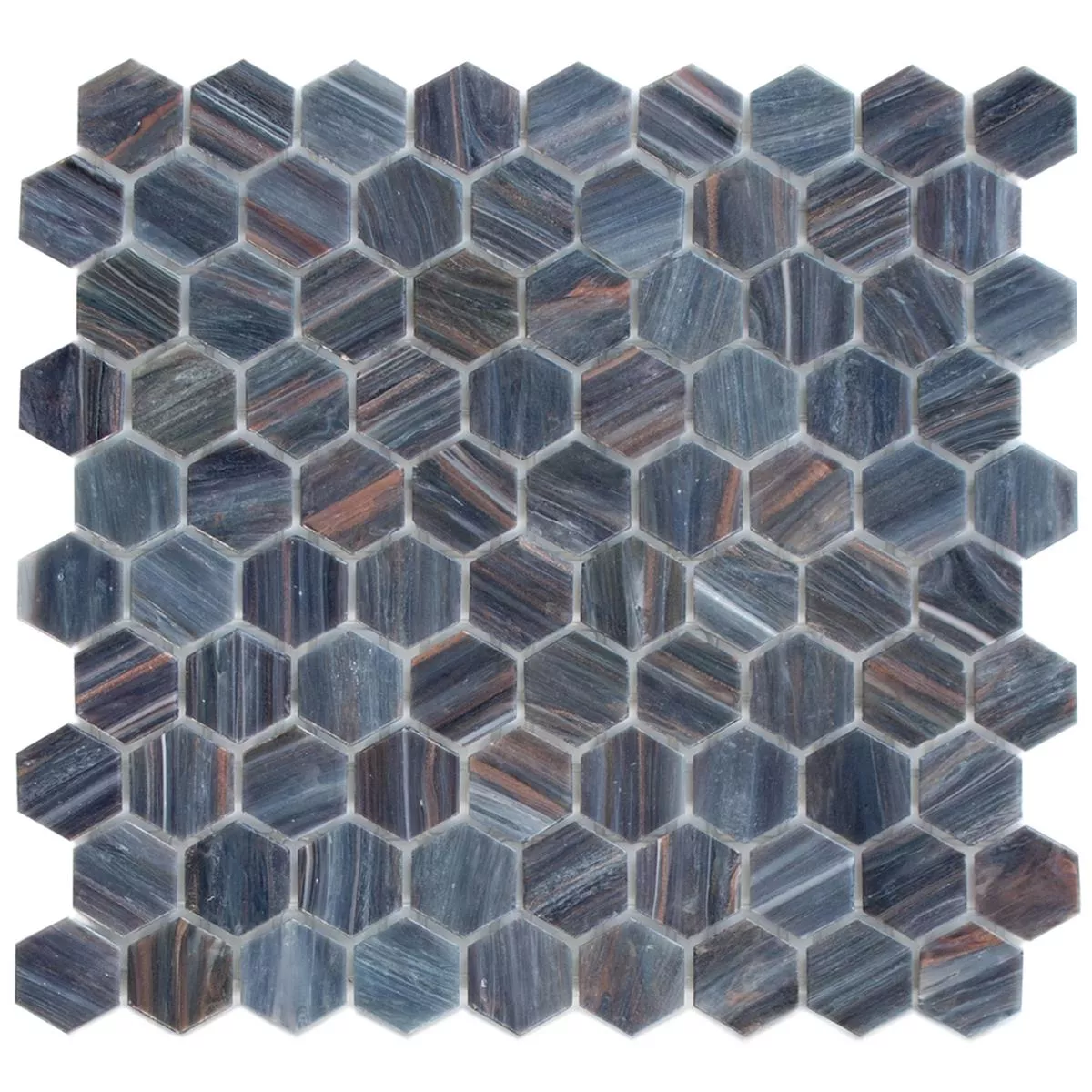 Glass Mosaic Tiles Trend-Vi Hexagonal 218 Blue