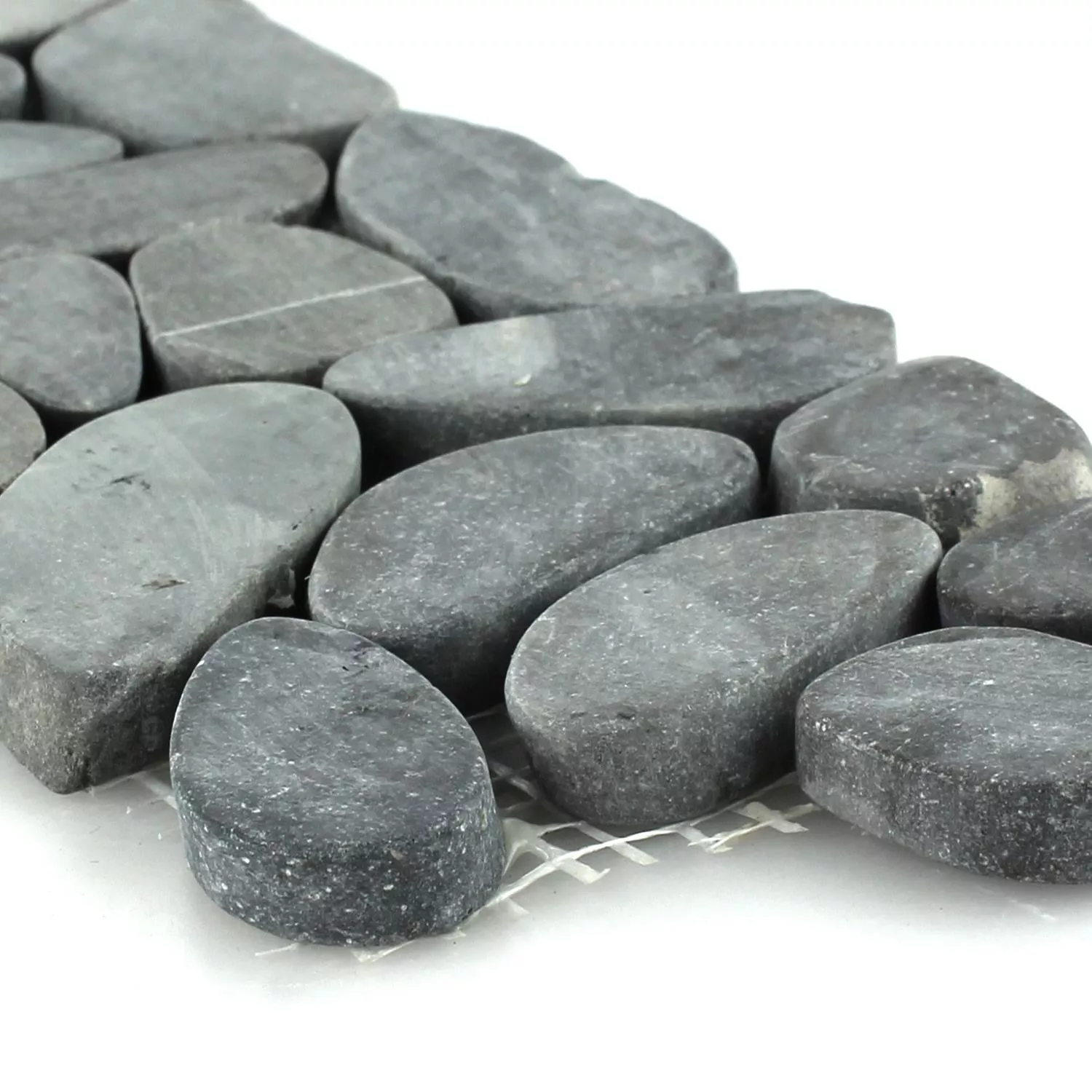 River Pebbles Border 10x30cm Anthracite Light Pebbles