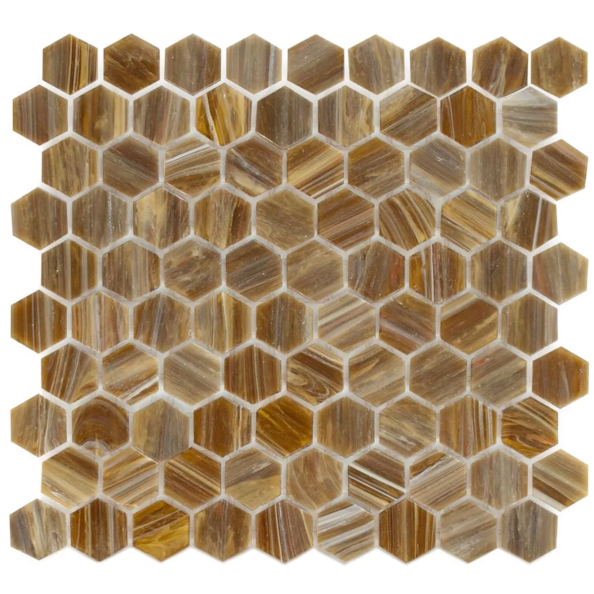 Glass Mosaic Tiles Trend-Vi Hexagonal 282 Bronze Brown