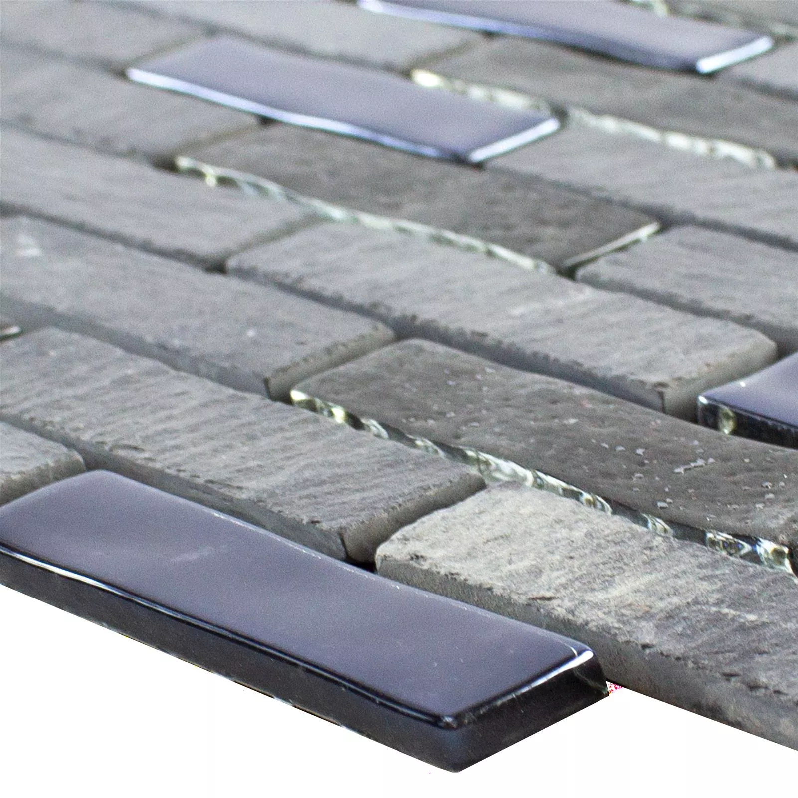 Glass Natural Stone Mosaic Concetto Self Adhesive Black