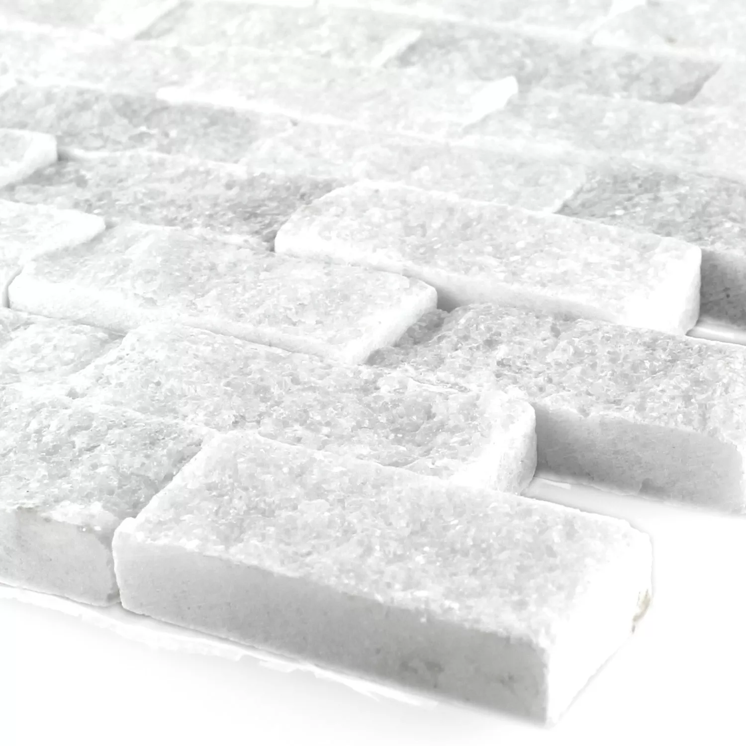 Mosaic Tiles Natural Stone Marble Treviso Brick White 3D