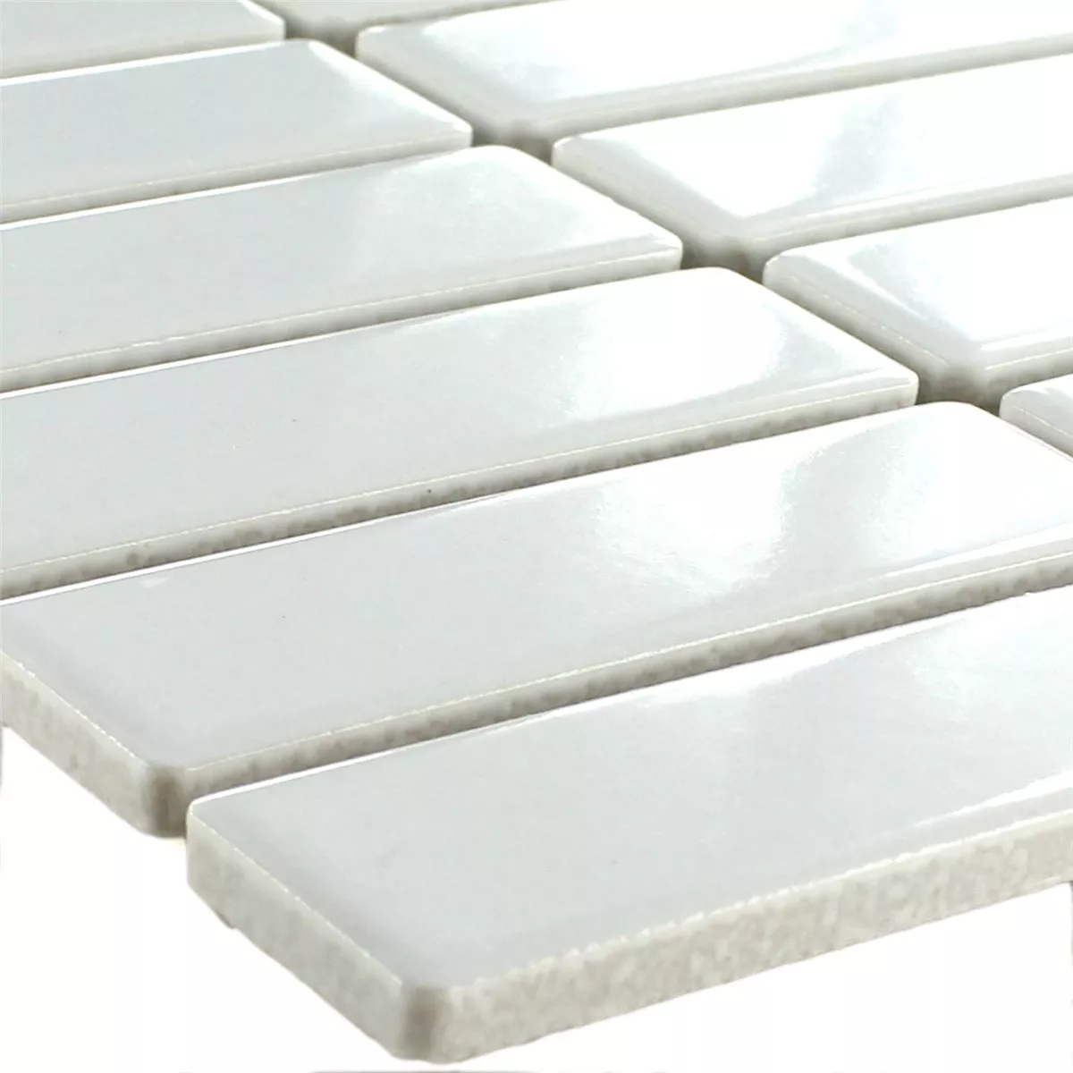 Mosaic Tiles Ceramic White Sticks