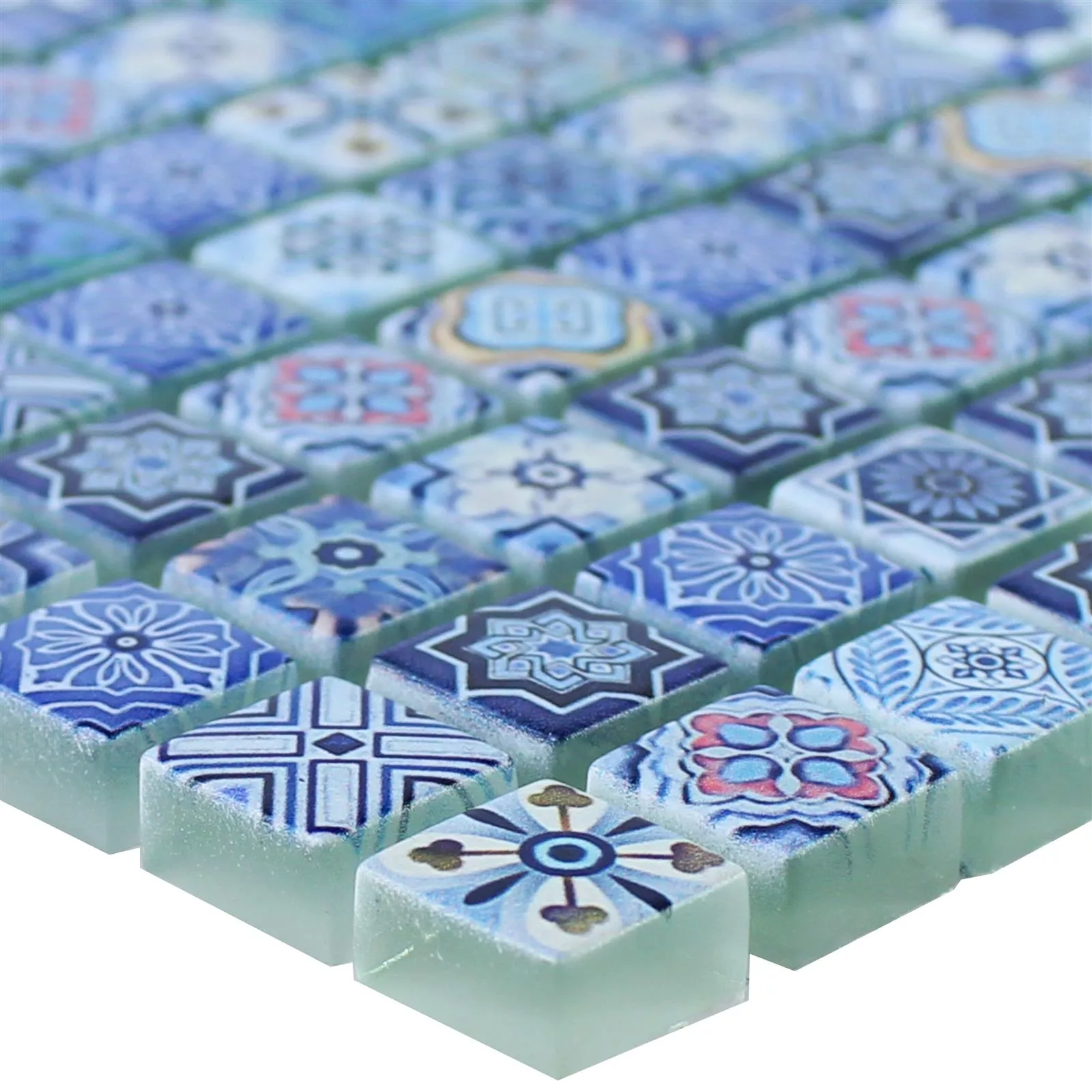 Glass Mosaic Tiles Marrakech Blue
