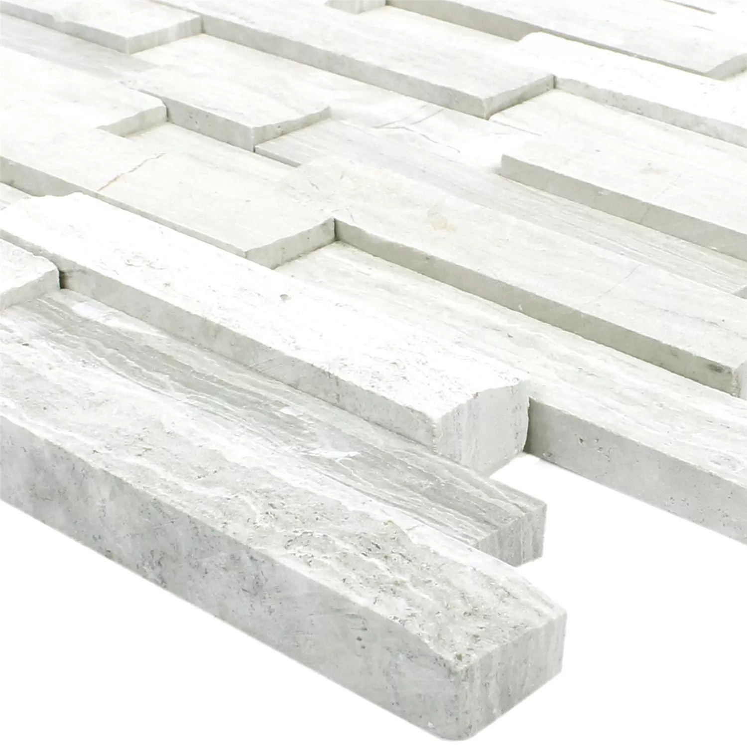 Mosaic Tiles Marble Stettin 3D Brick Grey