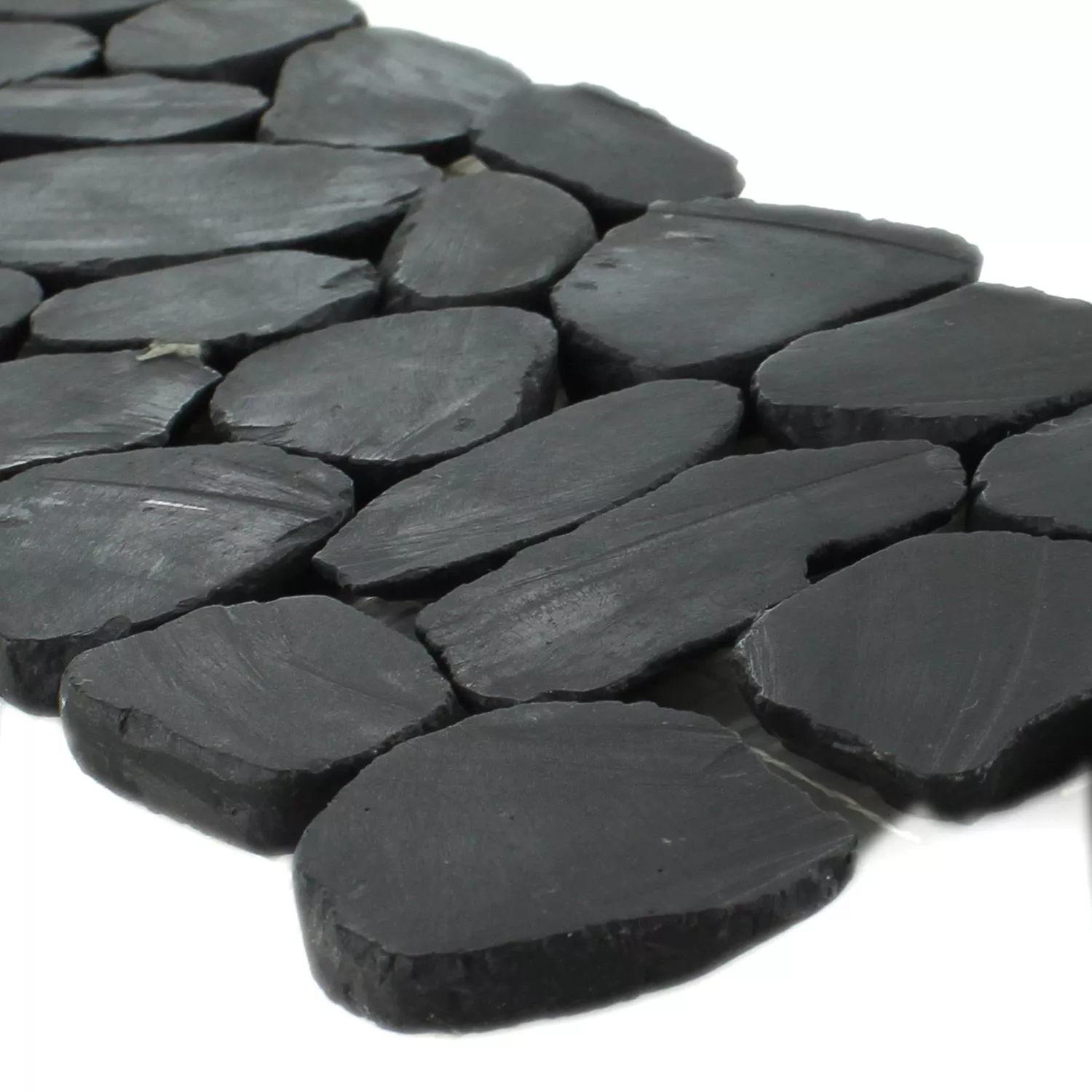 River Pebbles Border 10x30cm Anthracite Pebble