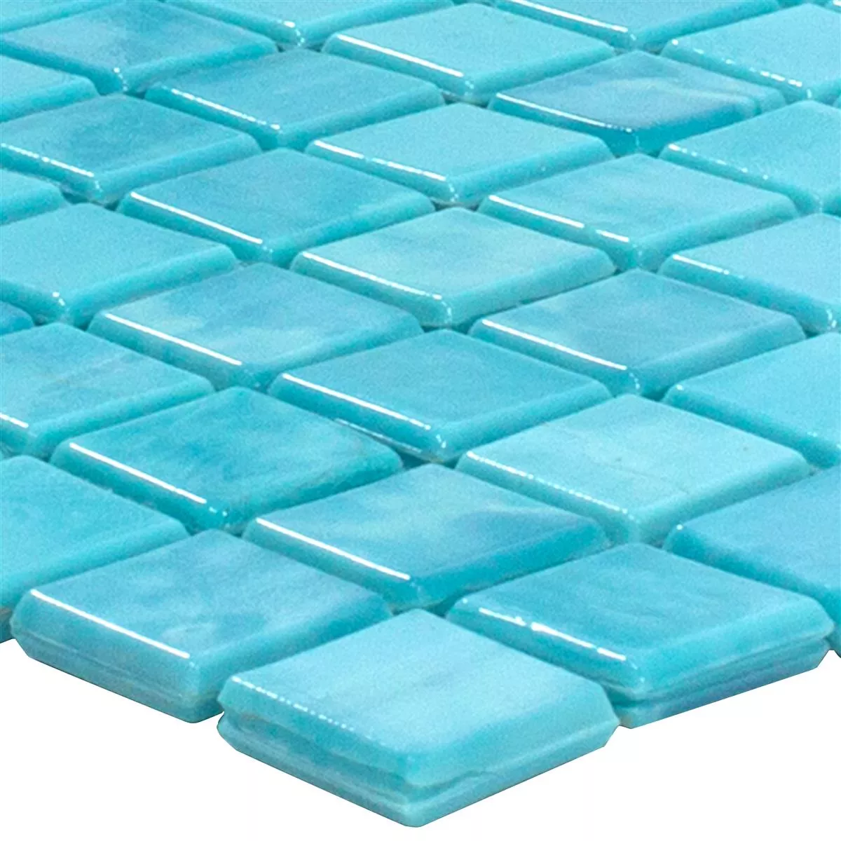Glass Mosaic Tiles Seaside Cyan