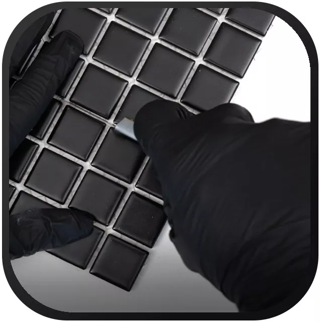 Intructions to lay and clean glass mosaic tiles