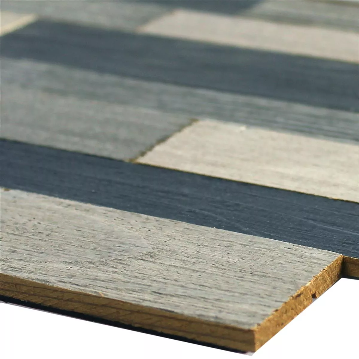 Mosaic Tiles Wood Paris Pattern Self Adhesive Grey Mix