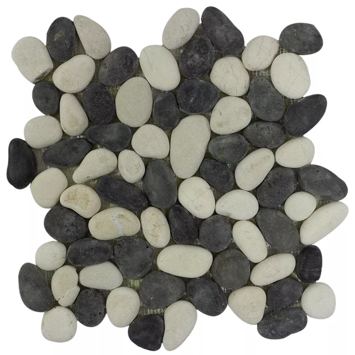 Pebble Mosaic Tiles Xanthos Black White