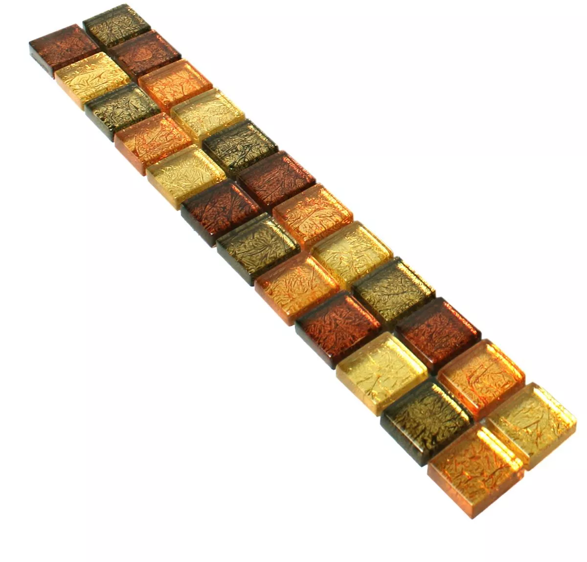 Glass Mosaic Tiles Border SantaFe Gold Orange Q23