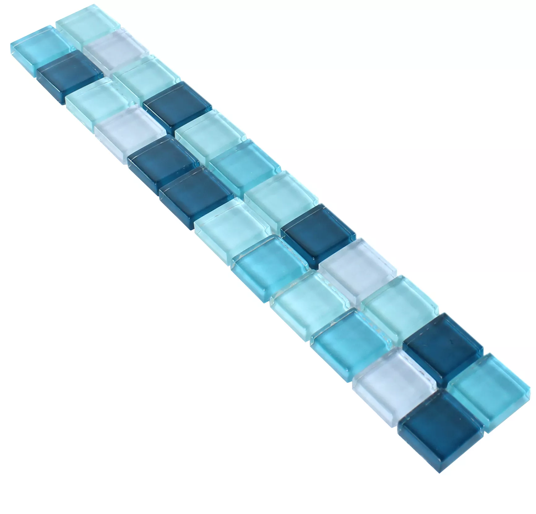 Glass Mosaic Border Akron Blue Green