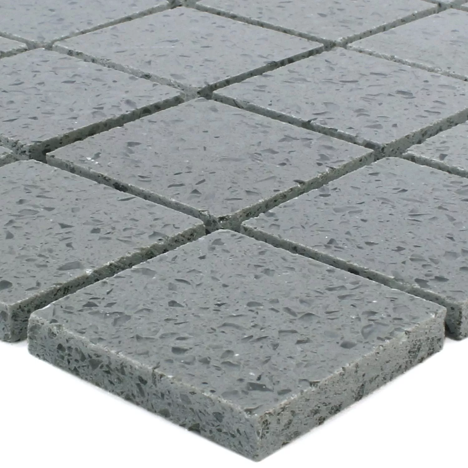 Azulejos De Mosaico Cuarzo Piedra Artificial Gris 48