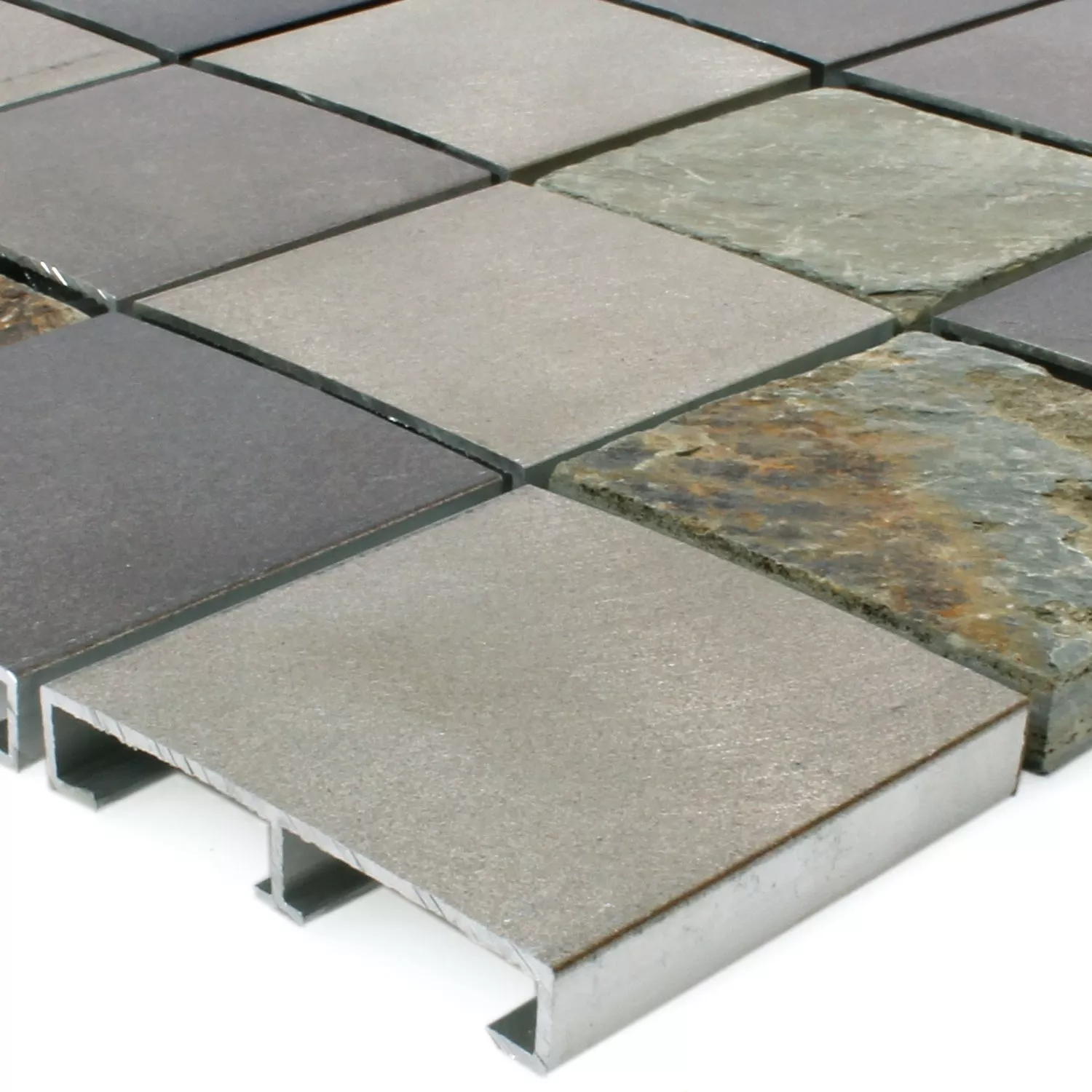 Azulejos De Mosaico Piedra Natural Auminio Moon Marrón