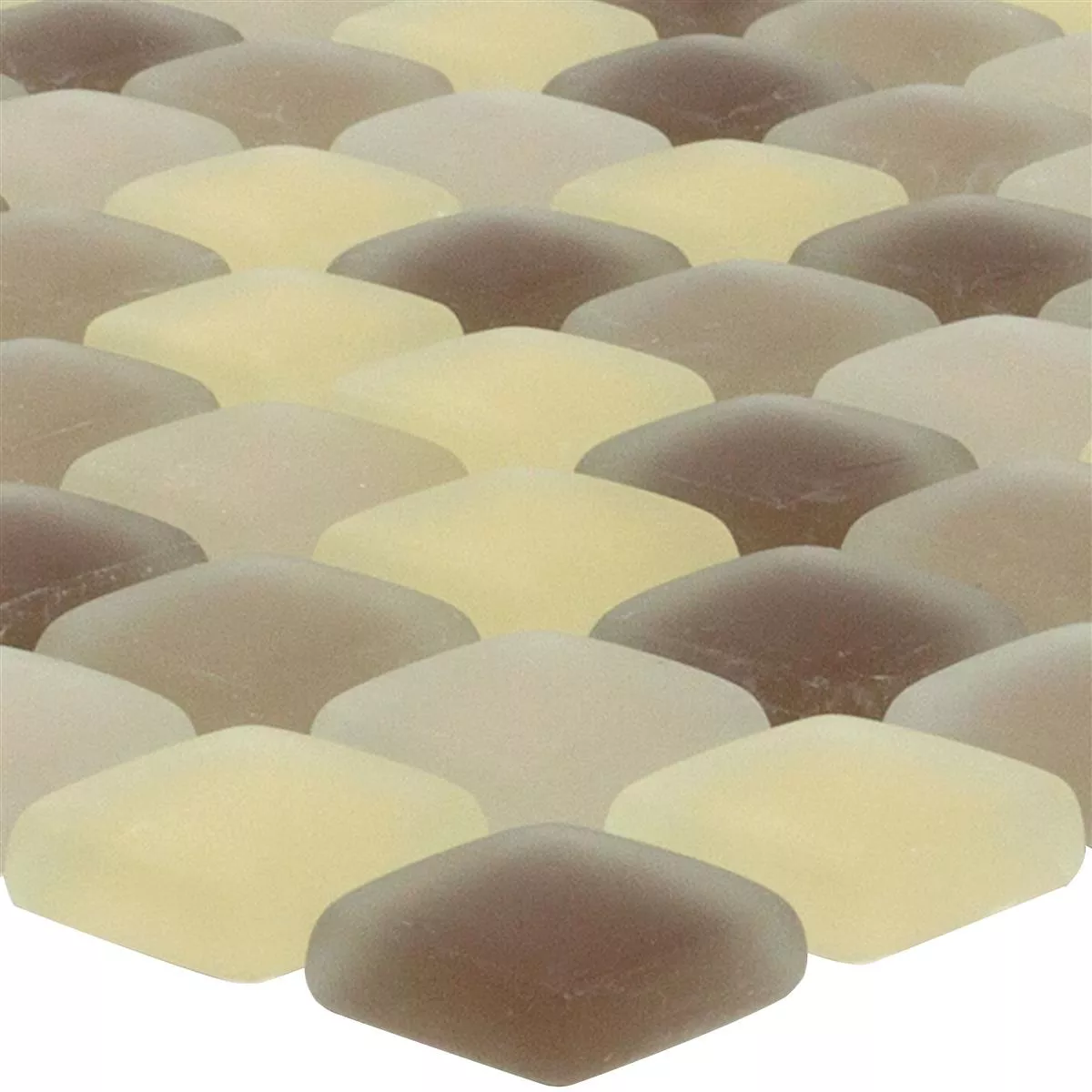 Glass Mosaic Tiles Ponterio Frosted Brown Mix