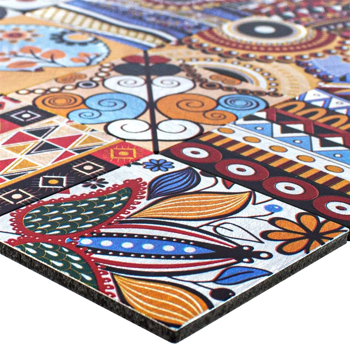 Metal Retro Mosaic Tiles AyBatur Self Adhesive Colored