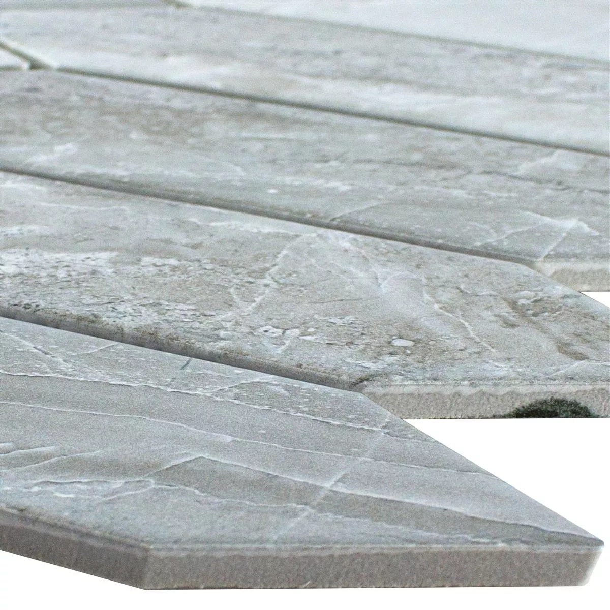 Cerámica Azulejos De Mosaico Dorris Picket Aspecto de Piedra Gris Claro