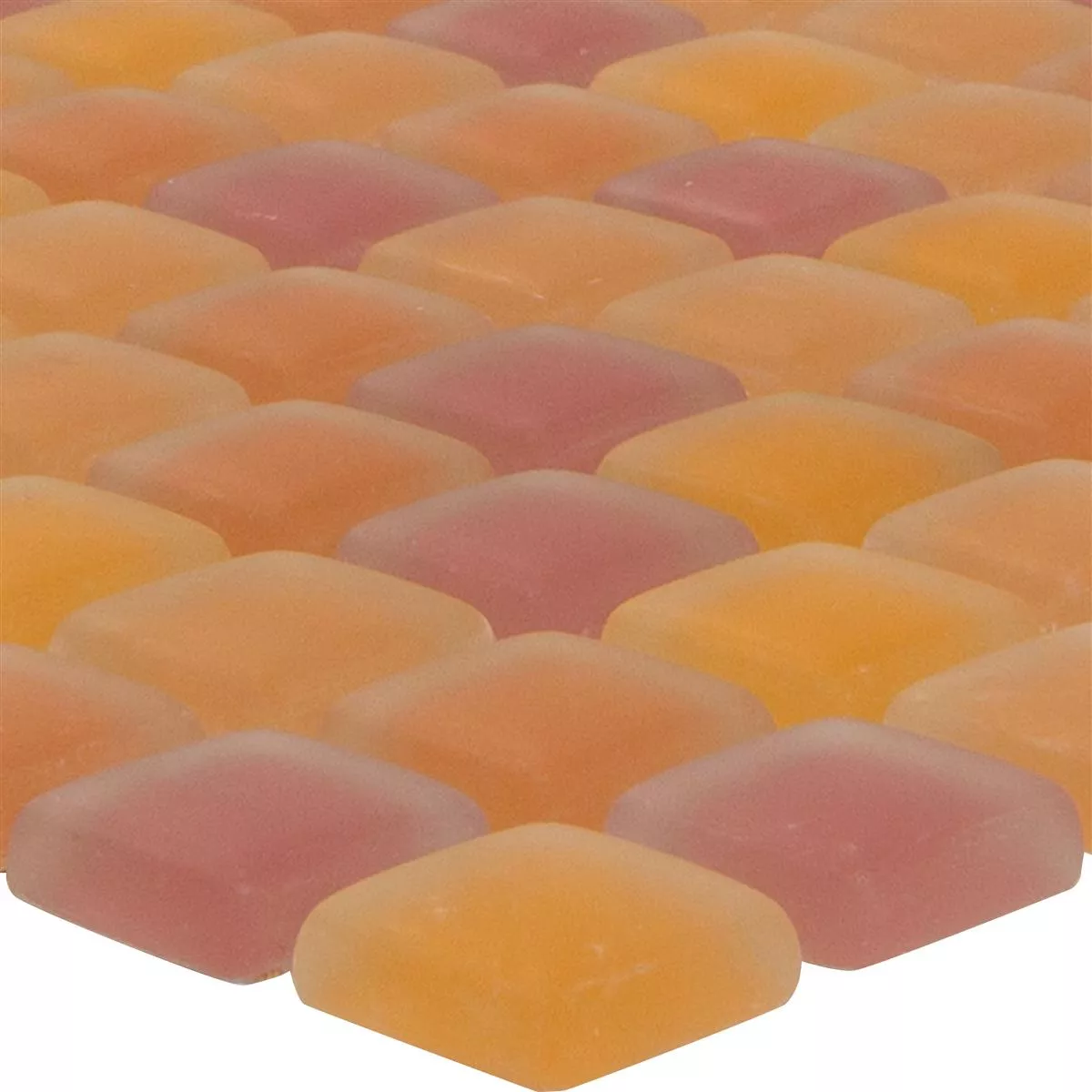 Glass Mosaic Tiles Ponterio Frosted Orange Mix