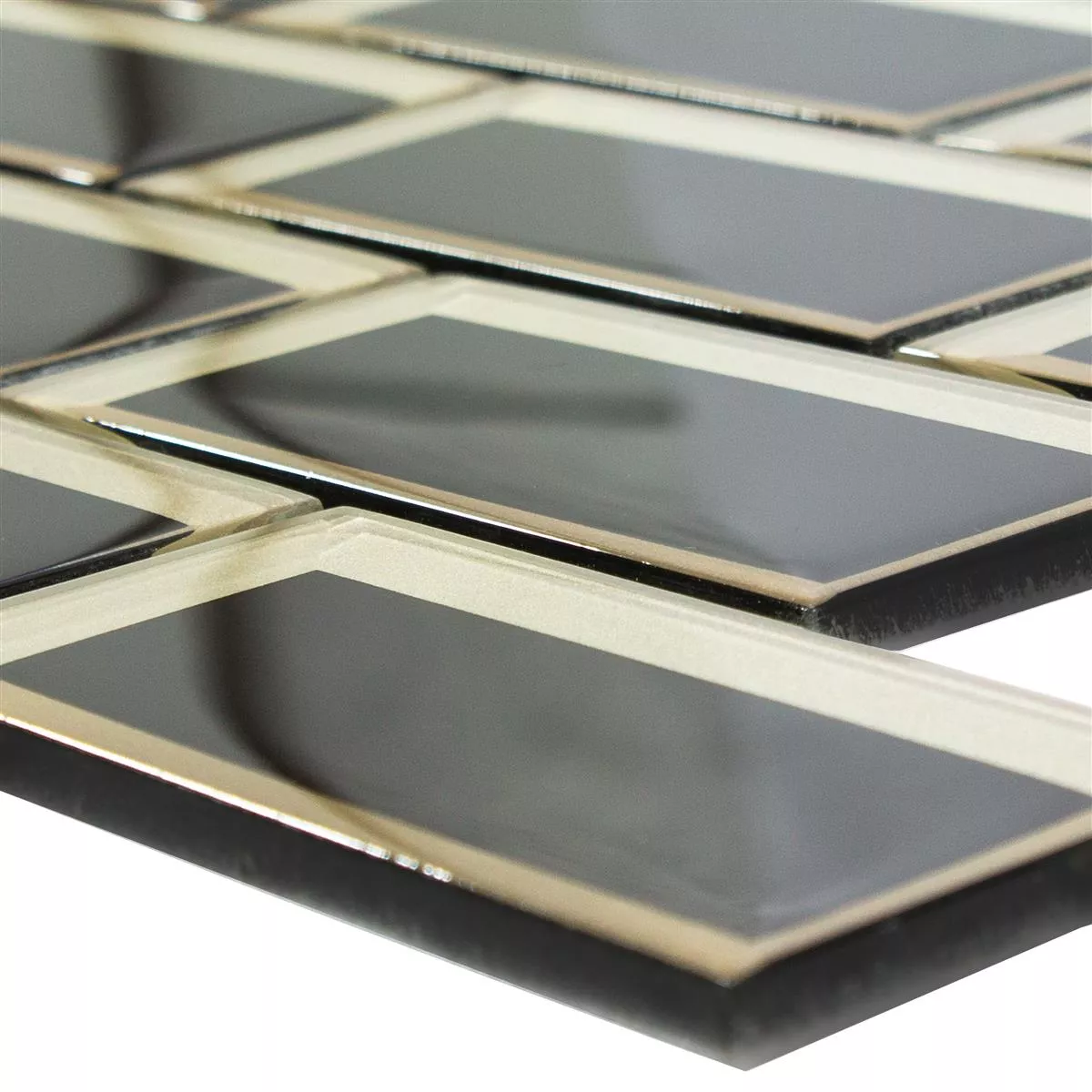 Glass Mosaic Tiles San Marco Black Gold