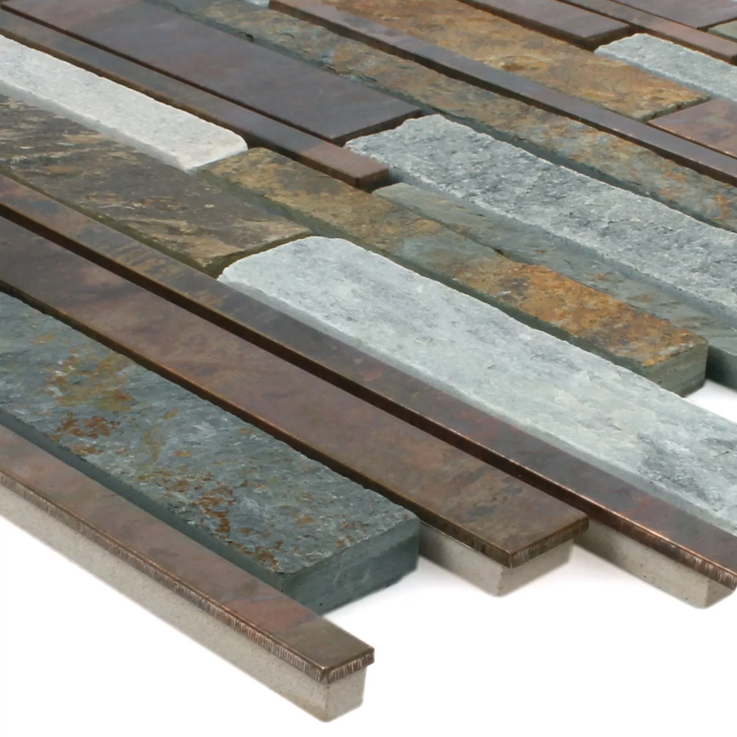 Azulejos De Mosaico Miray Piedra Natural Cobre Mezcla