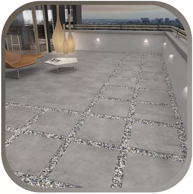 Terrace slabs for a Mediterranean flair